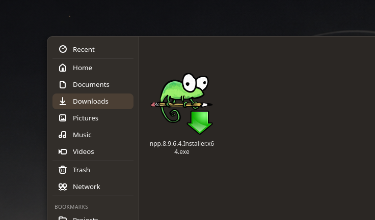 A Windows .exe showing its real embedded icon in the Files app